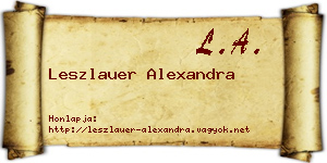 Leszlauer Alexandra névjegykártya